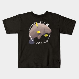 Life Of Manatee : with happy yellow fish friends Kids T-Shirt